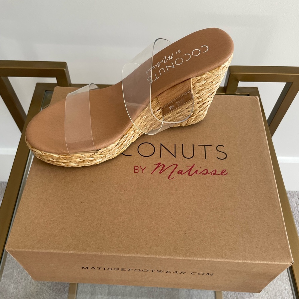Coconuts by Matisse clear wedges.